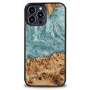 Husa Wood and Resin Case for iPhone 13 Pro Max Bewood Unique Uranus - Blue and White