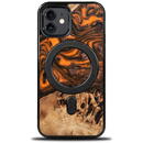 Husa Wood and Resin Case for iPhone 12/12 Pro MagSafe Bewood Unique Orange - Orange Black
