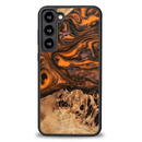 Husa Wood and resin case for Samsung Galaxy S23 Plus Bewood Unique Orange - orange and black