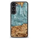 Husa Wood and resin case for Samsung Galaxy S23 Plus Bewood Unique Uranus - blue and white