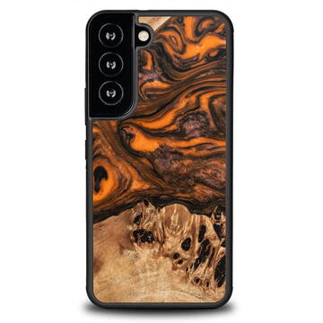 Husa Wood and resin case for Samsung Galaxy S22 Bewood Unique Orange - orange and black