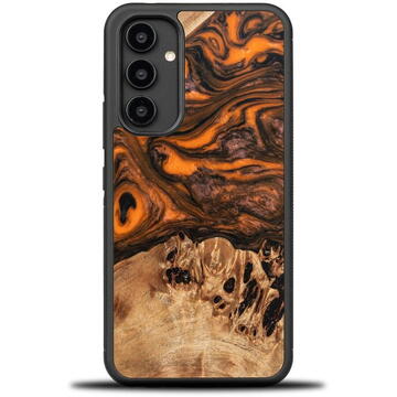 Husa Wood and resin case for Samsung Galaxy A54 5G Bewood Unique Orange - orange and black