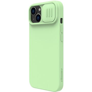 Husa Nillkin CamShield Silky Silicone Case for iPhone 15 with camera cover - mint