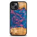 Husa Wood and resin case for iPhone 15 Plus Bewood Unique Vegas - pink and blue