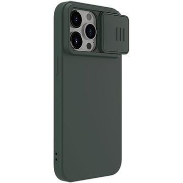 Husa Nillkin CamShield Silky Silicone Case for iPhone 15 Pro with Camera Protector - Green