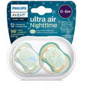 Philips-Avent Suzeta PHILIPS AVENT Ultra Air NightTime SCF376/18, 0-6 luni, 2 buc, multicolor