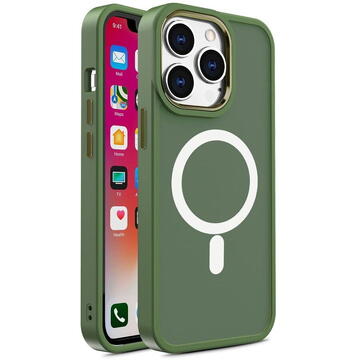 Husa Husa MagSafe pentru Apple iPhone 15 Pro Max, OEM, Color Matte, Verde