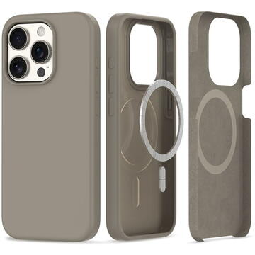 Husa Husa MagSafe pentru Apple iPhone 15 Pro Max, Tech-Protect, Silicone, Maro