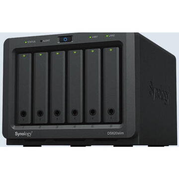 NAS Synology DS620slim, 6-Bay, Intel 2C 2,5 GHz, 2GB, 2xGbE LAN, 2xUSB 3.0