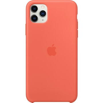 Husa Apple pentru iPhone 11 Pro Max, Silicon, Clementine