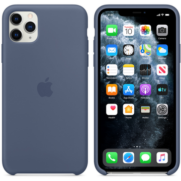 Husa Apple pentru iPhone 11 Pro Max, Silicon, Alaskan Blue