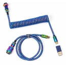 Cablu tastatura mecanica Keychron Premium Aviator Rainbow Plated Blue, drept USB 3.2 Gen 1