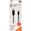 2GO 797146 Tricolor cu iluminare LED, USB-USB Type C, 1m, Multicolor