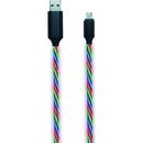 2GO 797145 "Tricolor" LED-Beleucht. Micro USB 1m, Multicolor