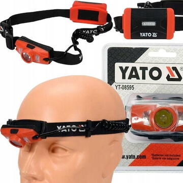 Yato Lanterna de cap YT-08595 ABS, LED, 500 lm, IP44, Negru/Portocaliu