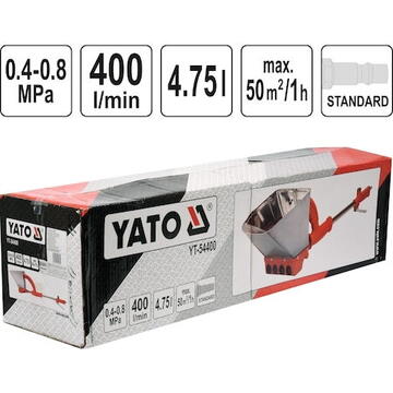 Yato Pistol pneumatic cu rezervor, pentru tencuit  100 W capacitate rezervor	4.75 l  YT-54400 Inox, 50mp/ora