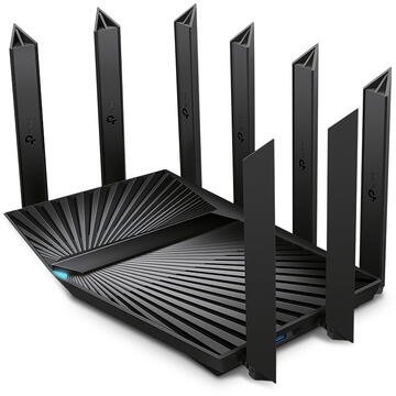 Router wireless TP-LINK wireless 7800Mbps, 1 2.5 Gbps WAN/LAN port + 1 1 Gbps WAN/LAN port + 3 Gigabit LAN ports + 2 USB, 2.4 Ghz/5 Ghz dual band, 8 antene externe, WI-FI 6