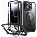Husa Husa pentru iPhone 14 Pro Max + Folie - ESR Shock Armor Kickstand HaloLock - Clear Black