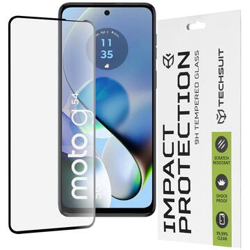 Folie pentru Motorola Moto G54 / Moto G14 - Techsuit 111D Full Cover / Full Glue Glass - Black