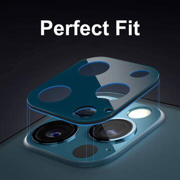 Folie Camera pentru iPhone 12 Pro - Techsuit Full Camera Glass - Black