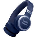 JBL Casti audio wireless on-ear LIVE 670NC, True Adaptive NC, Bluetooth, Multi-Point, Albastru
