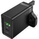 Incarcator de retea USB(A+C) Wall Charger Vention FBBB0-UK (18W/20W) UK Black