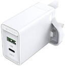 Incarcator de retea USB(A+C) Wall Charger Vention FBBW0-UK (18W/20W) UK White