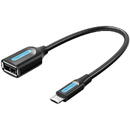 Adapter Micro-USB 2.0 M to F USB-A OTG Vention CCUBB 0.15m (Black)
