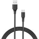 USB 2.0 A to USB-C 3A cable 0.25m Vention CTHBC black