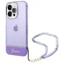 Husa Guess GUHCP14LHGCOHU iPhone 14 Pro 6.1&quot; purple/purple hardcase Translucent Pearl Strap
