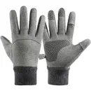 Hurtel Men's insulated sports phone gloves - gray