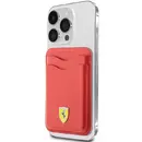 Husa Ferrari Wallet Card Slot FEWCMRSIR case - red MagSafe Leather 2023 Collection