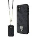 Husa Guess GUHCN61P4TDSCPK Case for iPhone 11 / Xr - Black Crossbody 4G Metal Logo
