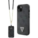 Husa Guess GUHCP14SP4TDSCPK case for iPhone 14 - black Crossbody 4G Metal Logo
