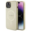 Husa Guess GUHMP15SPSAHMCB iPhone 15 6.1&quot; gold/gold hardcase Saffiano MagSafe