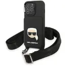 Husa Karl Lagerfeld KLHCP13LSAKHPK iPhone 13 Pro / 13 6.1&quot; Hardcase Saffiano Metal Karl Head