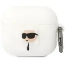 Husa Karl Lagerfeld KLA3RUNIKH AirPods 3 cover white/white Silicone Karl Head 3D