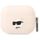 Husa Karl Lagerfeld KLAPRUNCHP AirPods Pro cover pink/pink Silicone Choupette Head 3D