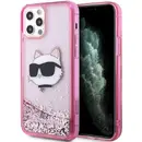 Husa Karl Lagerfeld KLHCP12MLNCHCP iPhone 12/ 12 Pro 6.1&quot; pink/pink hardcase Glitter Choupette Head
