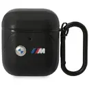 Husa BMW BMA222PVTK AirPods 1/2 cover black/black Leather Curved Line