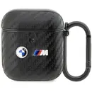 Husa BMW BMA2WMPUCA2 AirPods 1/2 cover black/black Carbon Double Metal Logo