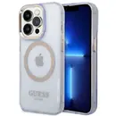 Husa Guess GUHMP14LHTCMU iPhone 14 Pro 6.1&quot; purple/purple hard case Gold Outline Translucent MagSafe