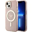 Husa Guess GUHMP14MHCMCGP iPhone 14 Plus 6.7" pink/pink hardcase Glitter Gold MagSafe