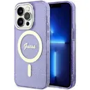 Husa Guess GUHMP14XHCMCGU iPhone 14 Pro Max 6.7&quot; purple/purple hardcase Glitter Gold MagSafe