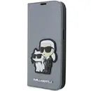 Husa Karl Lagerfeld KLBKP14XSANKCPG iPhone 14 Pro Max 6.7&quot; bookcase silver/silver Saffiano Karl &amp; Choupette