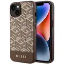 Husa Guess GUHMP14MHGCFSEW iPhone 14 Plus 6.7&quot; brown/brown hard case GCube Stripes MagSafe
