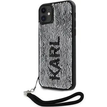 Husa Karl Lagerfeld KLHCN61PSQRKS iPhone 11 / Xr 6.1" silver/silver hardcase Sequins Cord