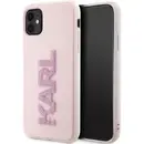 Husa Karl Lagerfeld KLHCN613DMBKCP iPhone 11 / Xr 6.1" pink/pink hardcase 3D Rubber Glitter Logo