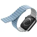 Husa Uniq case Revix strap for Apple Watch 1/2/3/4/5/6/7/8/9/SE/SE2/Ultra 42/44/45/49mm. Reversible Magnetic white-blue/white-blue