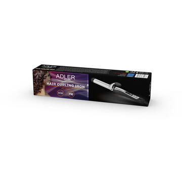 Ondulator Adler Curling iron - 25mm Negru/Argintiu